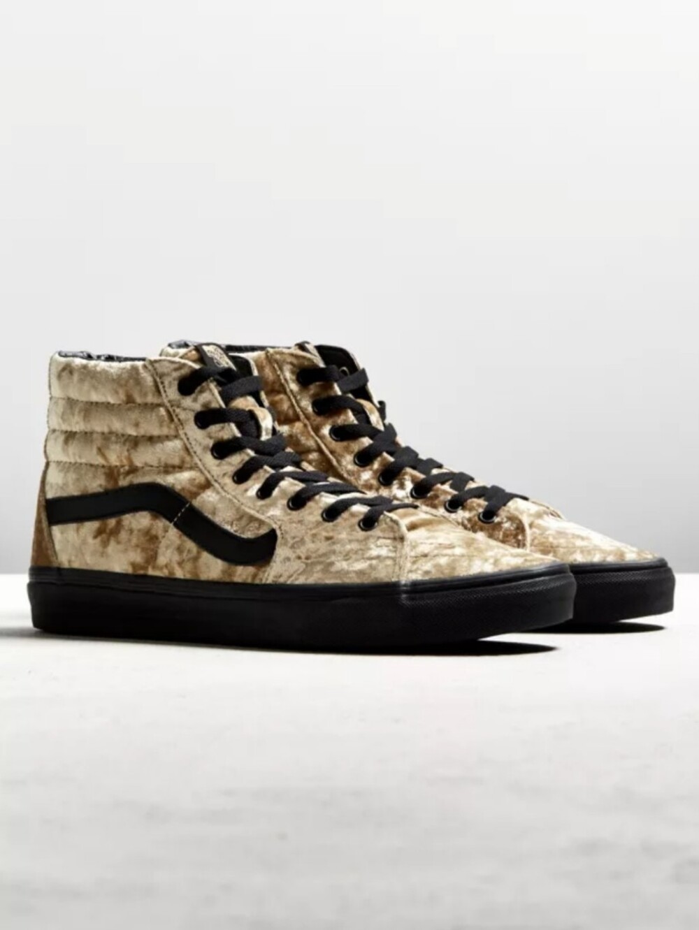 VANS Off the Wall EMO Skater WhimsGoth Velvet Sk8-Hi Top Sneaker Gold Black Sz 7